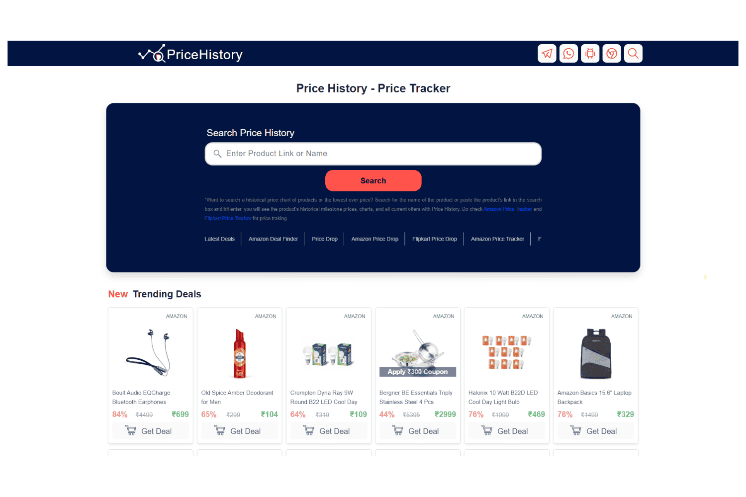 Pricehistory website